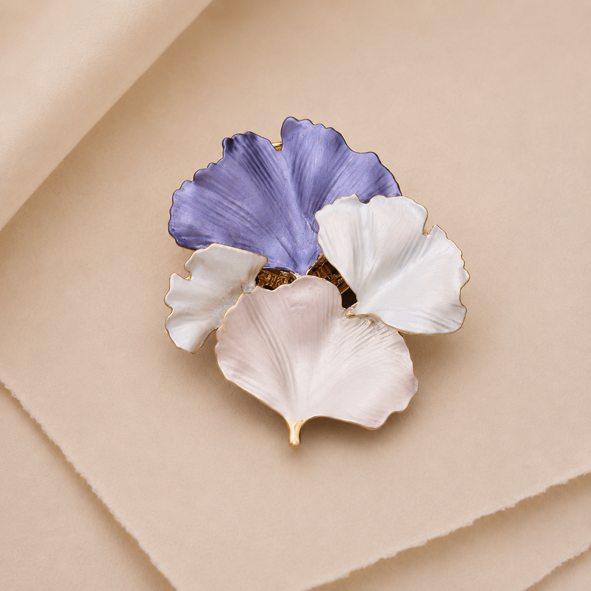 Ginkgo Leaf Cluster Brooch