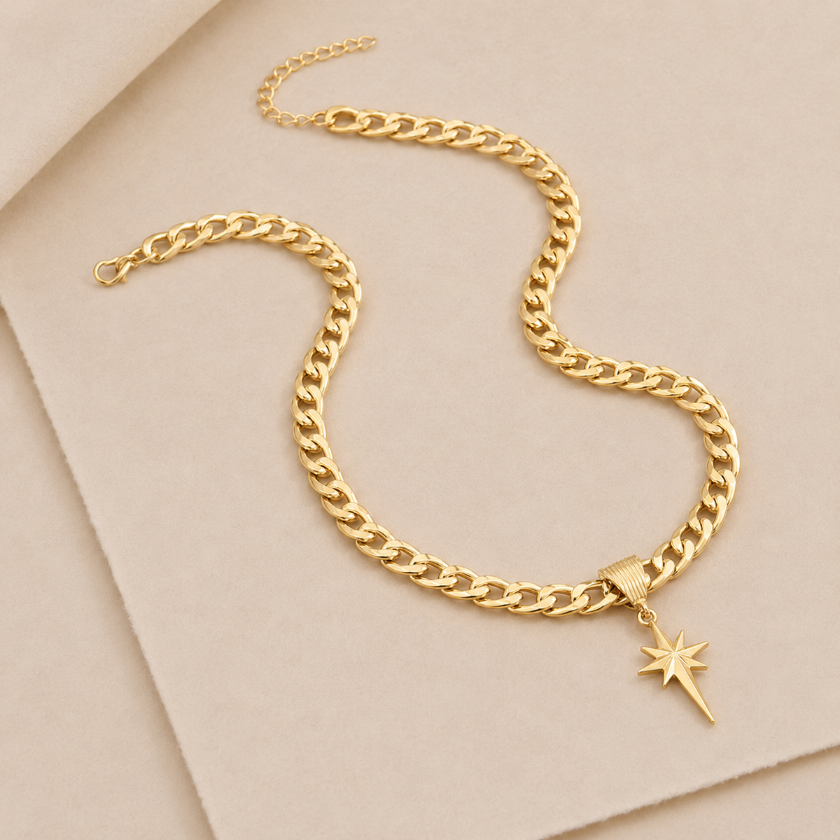 Starburst Pendant Chain Necklace