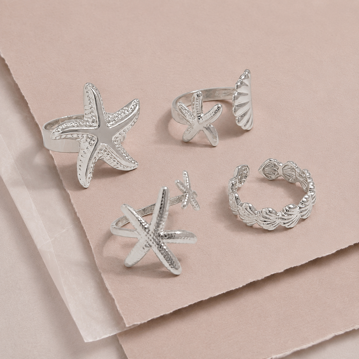 Ocean-Inspired Stackable Ring Set