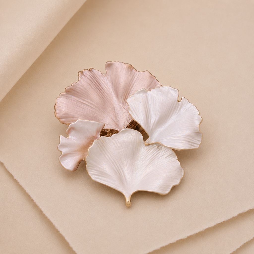Ginkgo Leaf Cluster Brooch